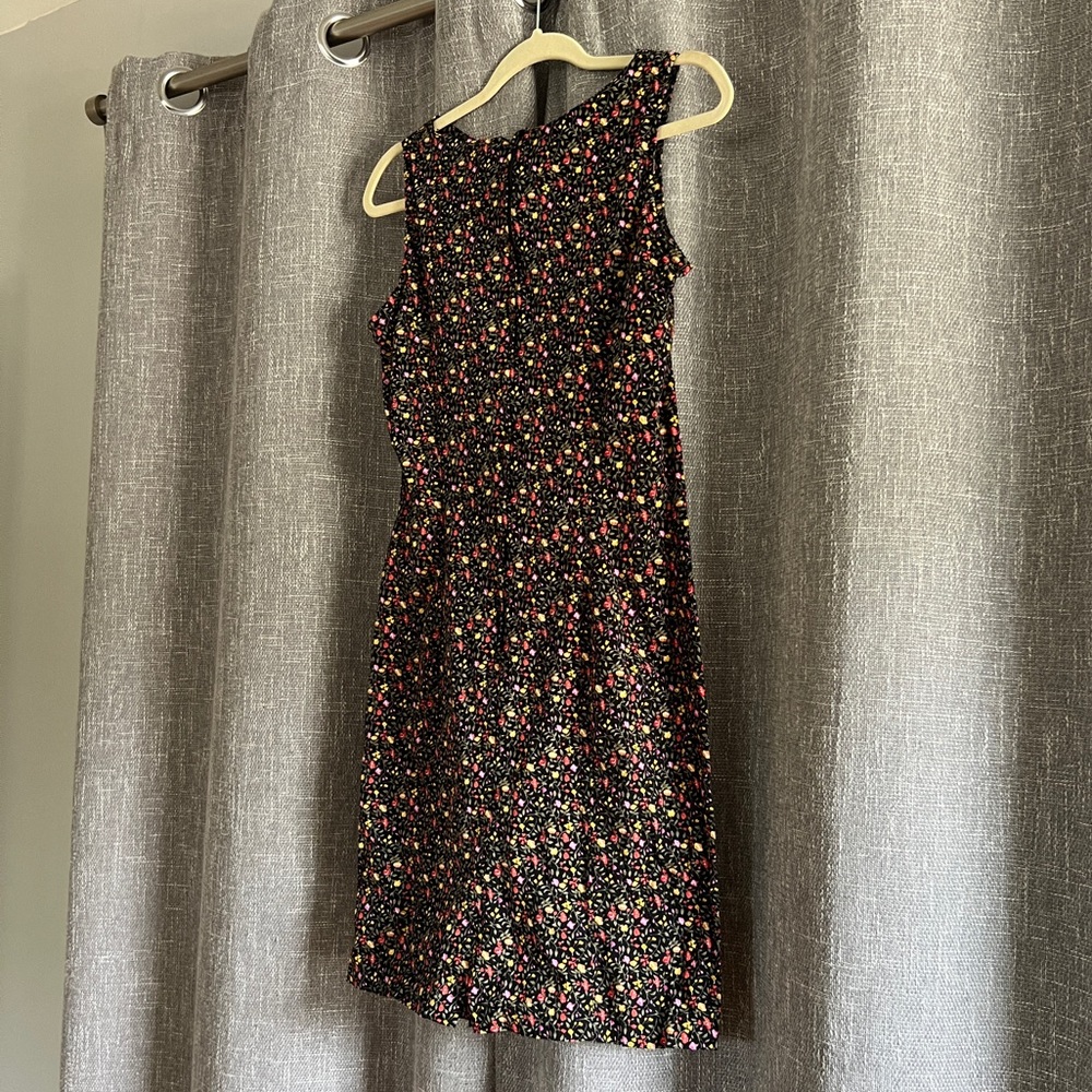 Vintage 90’s Betsy Lauren - ditsy floral print on black mini dress - size 10 - Picture 7 of 14